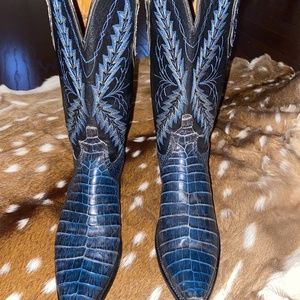 Lucchese 1883 Women’s 9B Cool Blue Cayman Western Boot